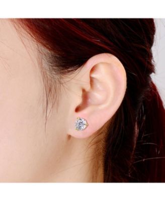Elegant 3-Prong Martini Solitaire Stud Earrings
