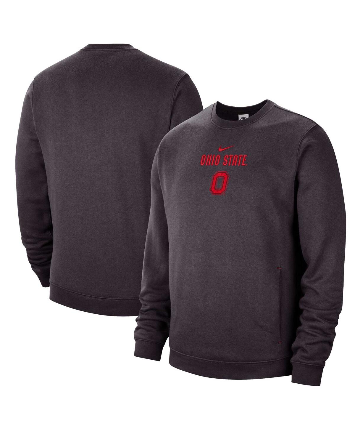 Men's Nike Charcoal Ohio State Buckeyes Campus Block Club Pullover Sweatshirt