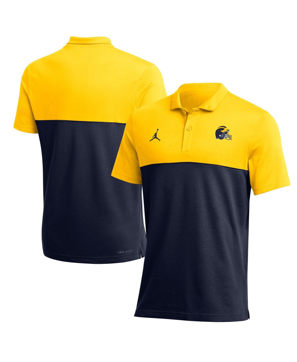 Men's Jordan Maize Michigan Wolverines 2022 Coaches Performance Polo Shirt - Maize