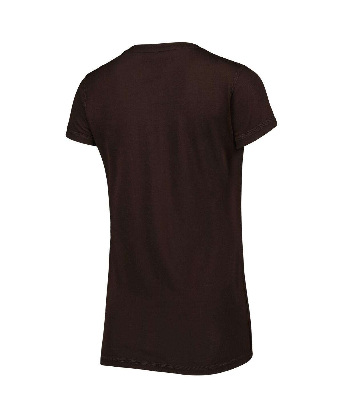 Concepts Sport Women's  Brown, Orange Cleveland Browns Badge T-shirt And Pants Sleep Set In Brown,orange
