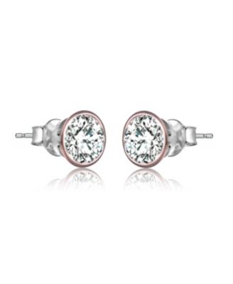 Sterling Silver Clear Cubic Zirconia Stud Earrings