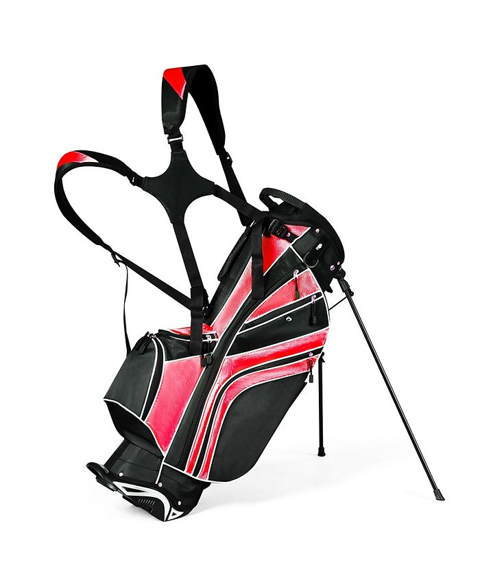 Costway Golf Stand Cart Bag Club w/6 Way Divider Carry Organizer