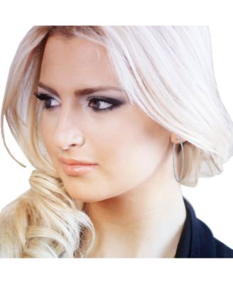 Dazzling Colored Cubic Zirconia Slim Large Hoop Earrings