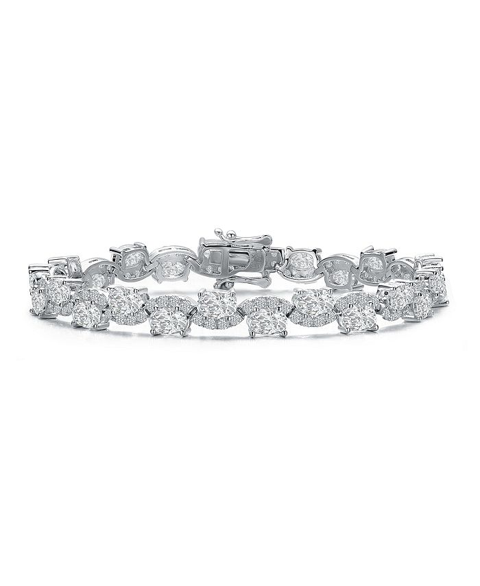 Genevive plated cz tennis clearance necklace