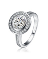 Sterling Silver Cubic Zirconia Jewel Ring Collection - Clear