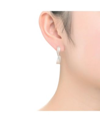 Classy Sterling Silver Twisted Hoop Earrings