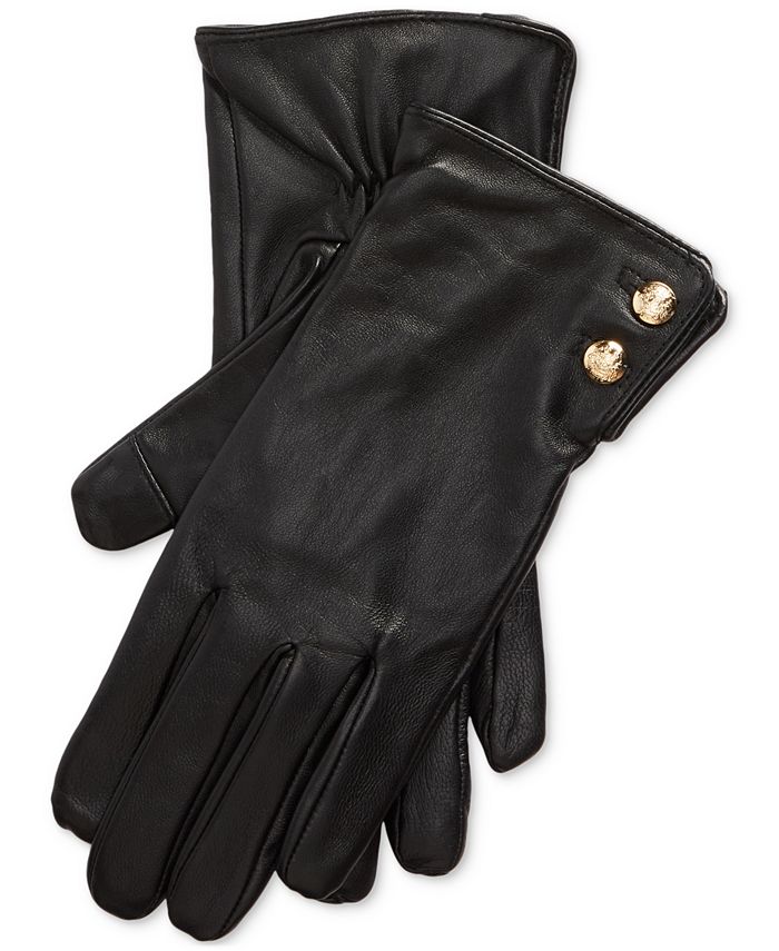 Lauren Ralph Lauren Women's Leather Touchscreen Gloves & Reviews Cold