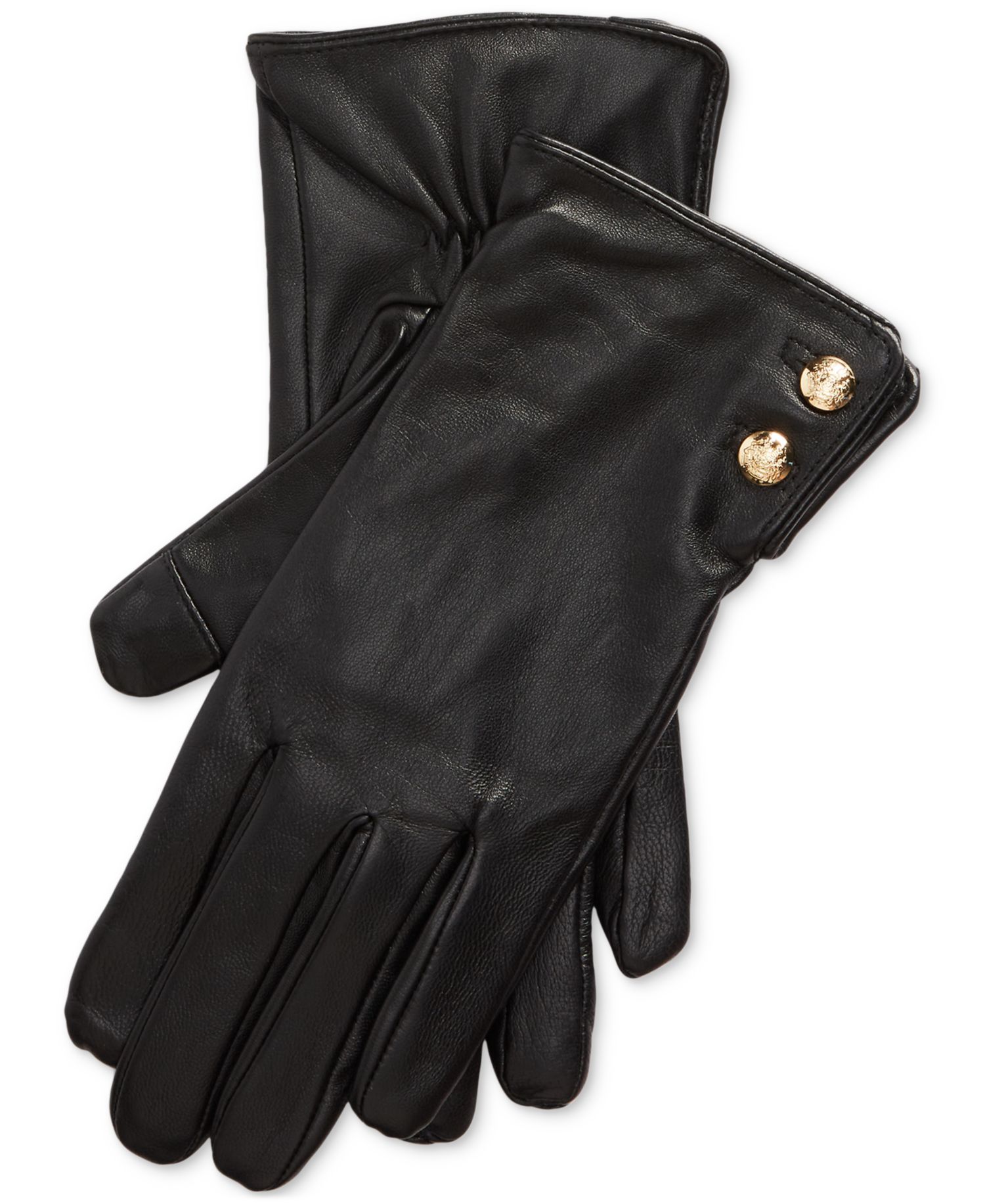 Leather 2-Button Touch Glove