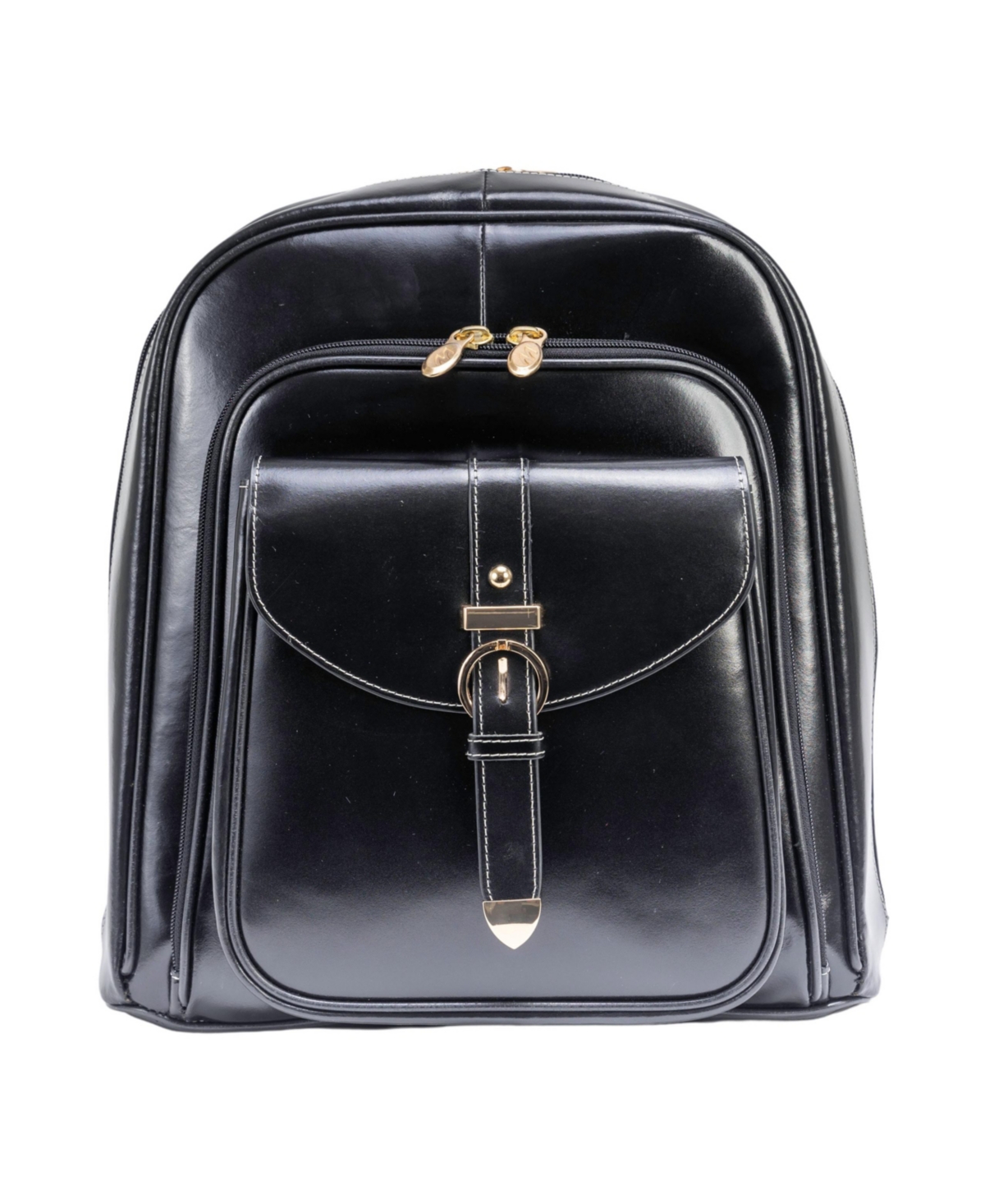 Olympia Leather Business Laptop Tablet Backpack - Black