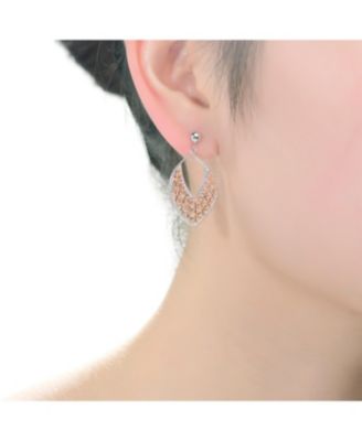 Classy Sterling Silver Two-Tone Dangling Earrings