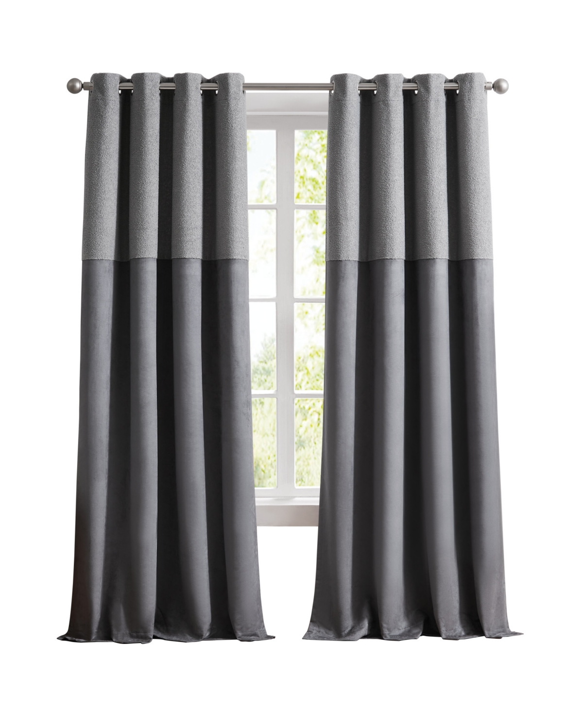 Shop G.h. Bass & Co. Canyon Sherpa 84" Grommet Room Darkening Lined Set, 2 Panels In Gray