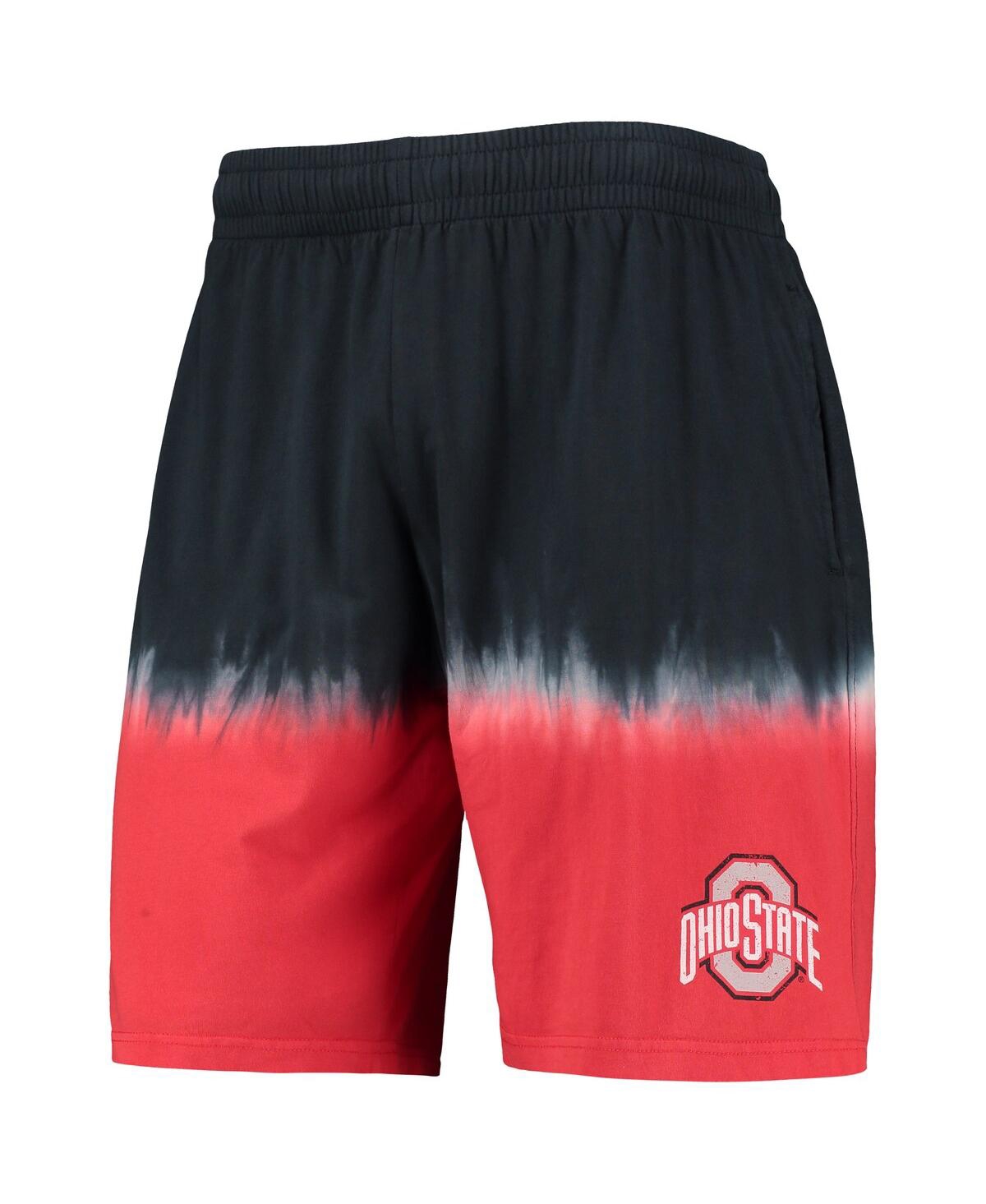 Mitchell & Ness Men's  Black, Scarlet Ohio State Buckeyes Tie-dye Shorts In Black,scarlet