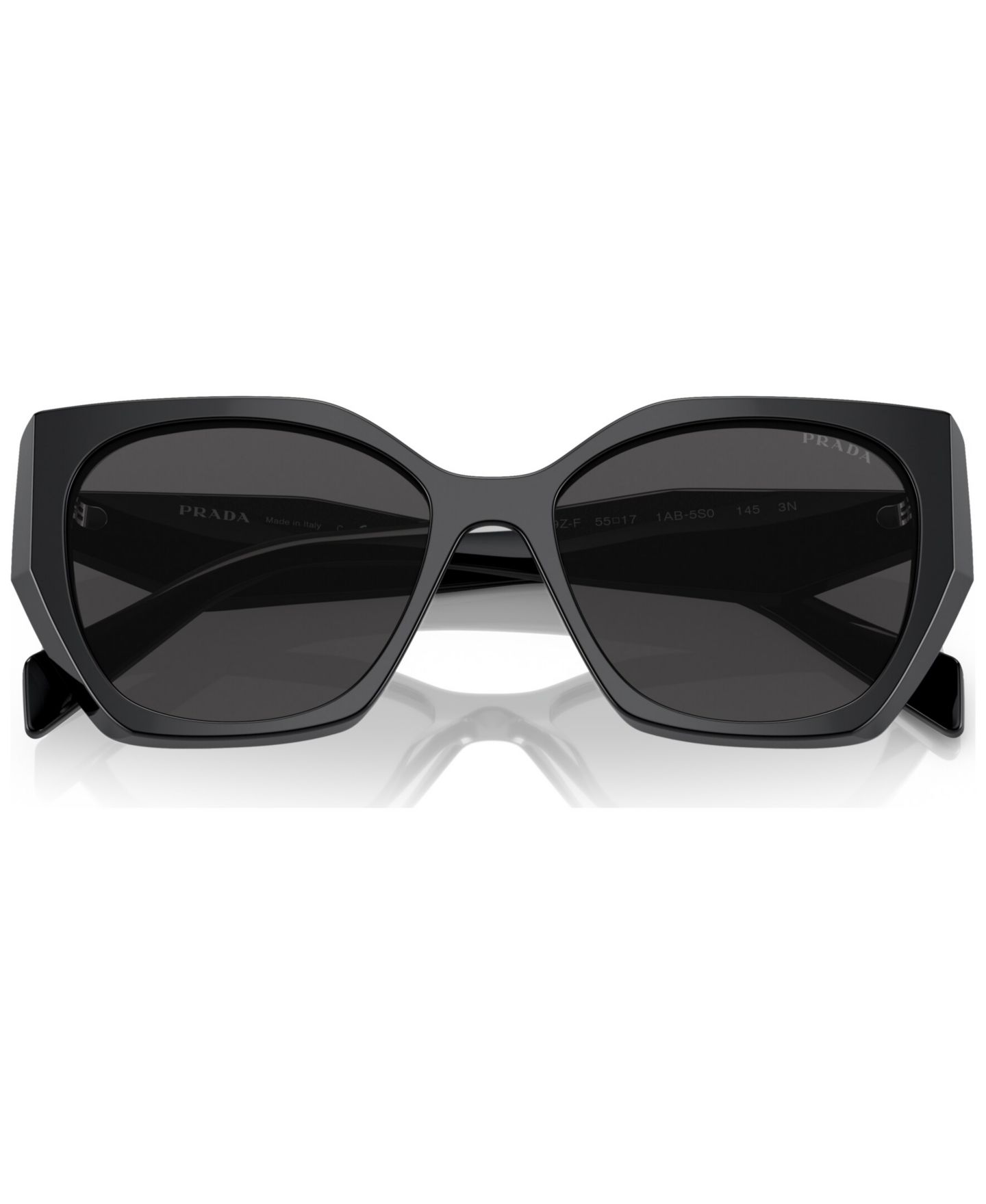 Женские солнцезащитные очки PRADA Low Bridge Round Sunglasses, PR 19ZS, цвет: Чёрный — фото 5