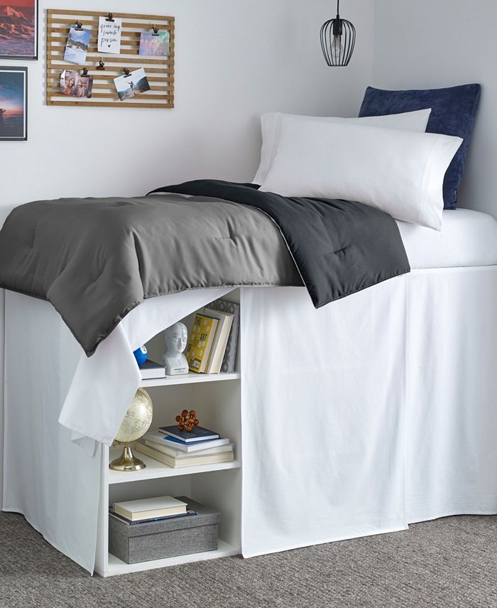 Nautica Solid White Cotton Twin XL Dorm Bedskirt Macy's