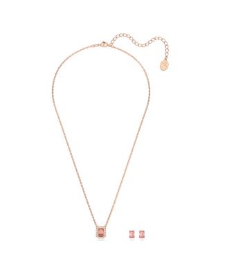 Millenia Octagon Cut Swarovski Zirconia Necklace and Earring Set, 2 Pieces