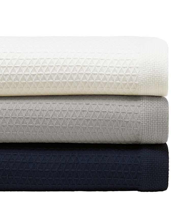 Nautica Baird Solid Cotton Dobby Reversible Blanket, Twin & Reviews
