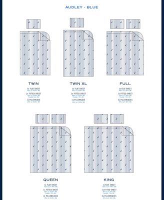 Audley Cotton Percale 3-Piece Sheet Set, Twin XL
