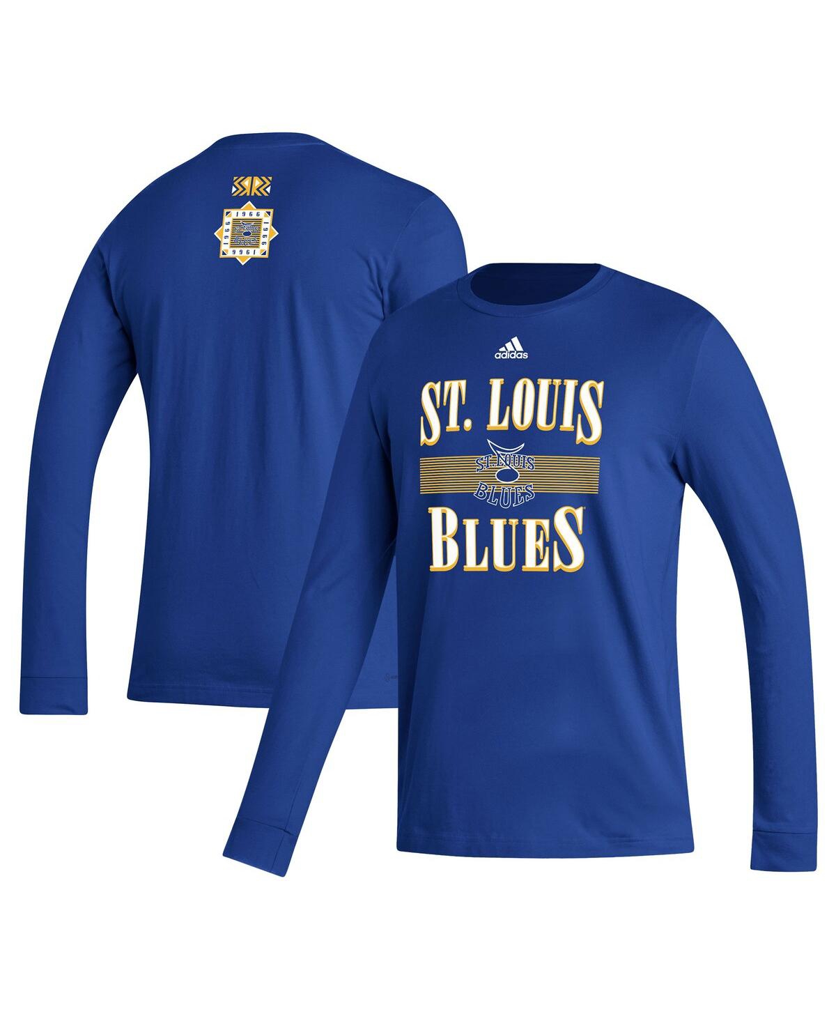 Shop Adidas Originals Men's Adidas Royal St. Louis Blues Reverse Retro 2.0 Fresh Playmaker Long Sleeve T-shirt