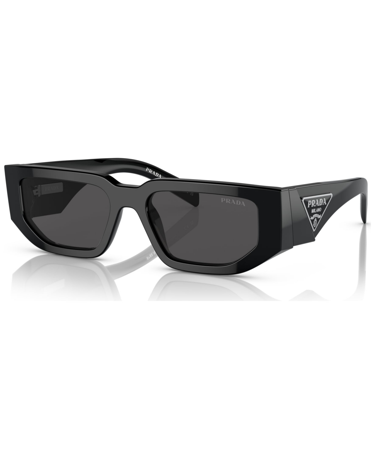 Shop Prada Men's Low Bridge Fit Sunglasses, Pr 09zsf55-x In Black