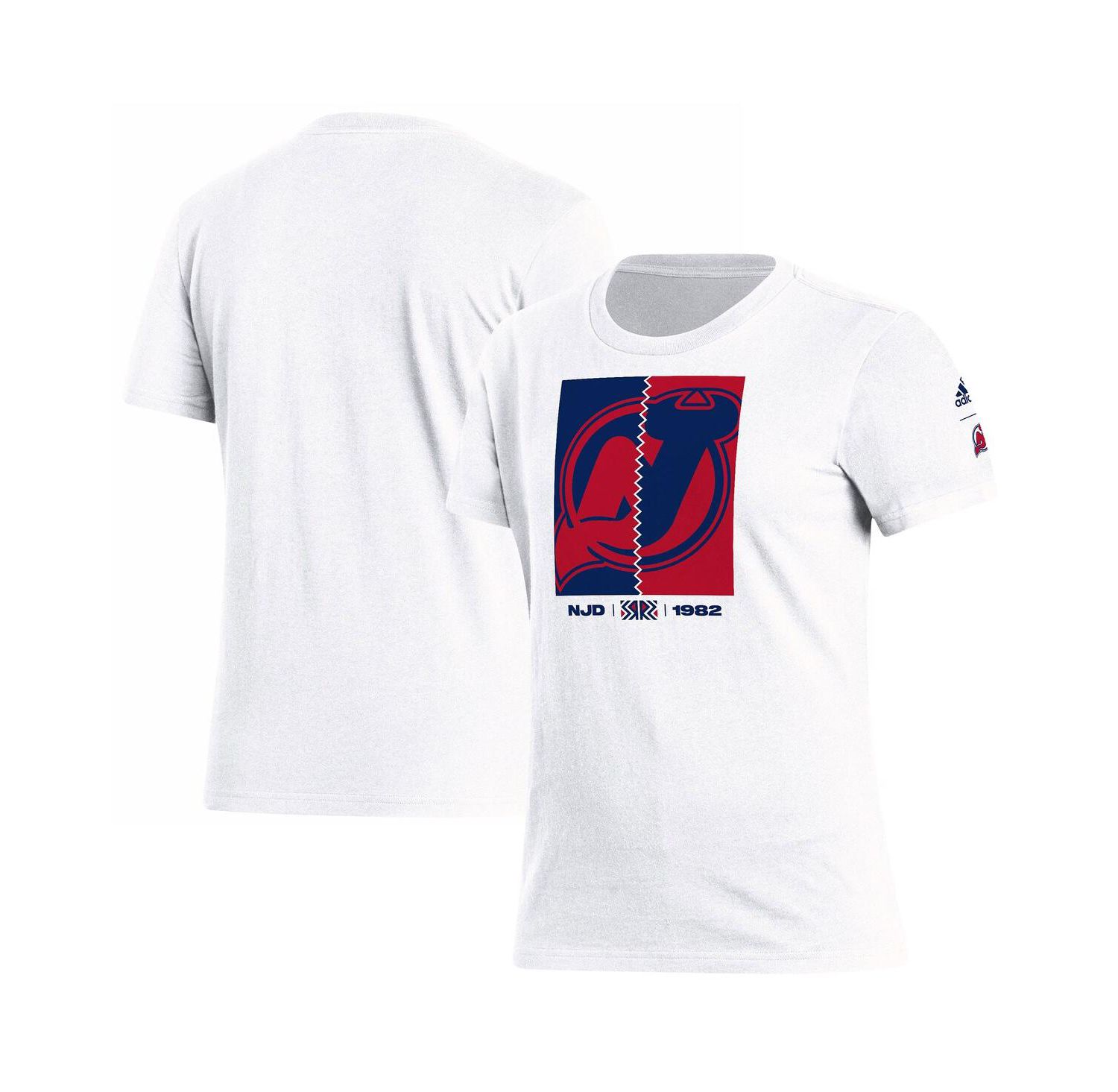 Women's White New Jersey Devils Reverse Retro 2.0 Playmaker T-shirt