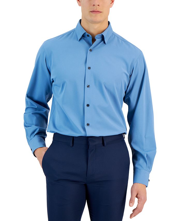 Alfani Men's Regular Fit Travel Ready Solid Dress Shirt, Created for ...