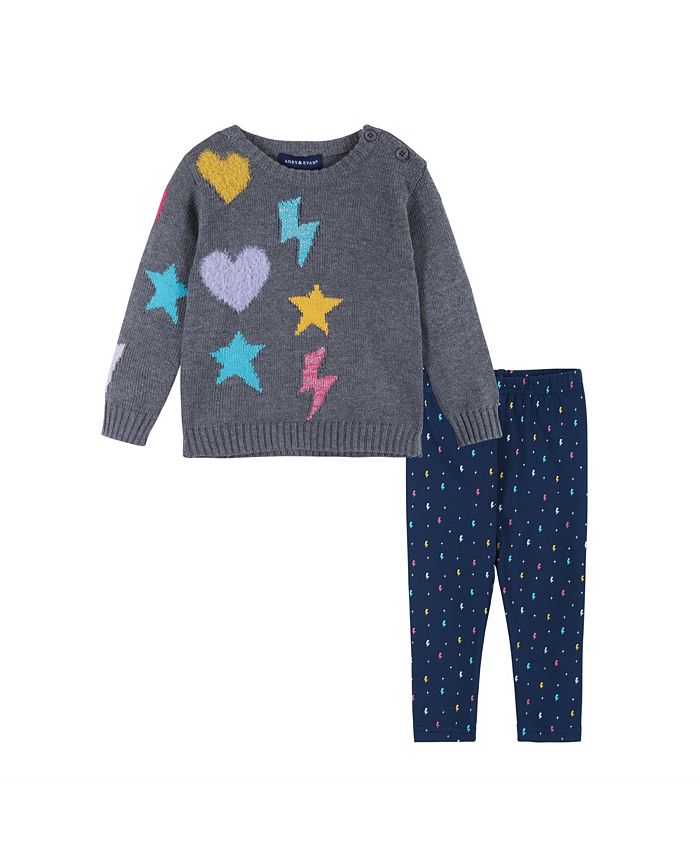 Andy & Evan Infant Girls Lightning Sweater Set - Macy's