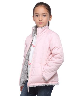 Girls Reversible Sherpa Fleece Puffer Jacket