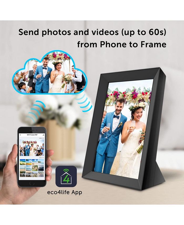 Eco4Life 8" WiFi Digital Photo Frame with Auto Rotation and Photos