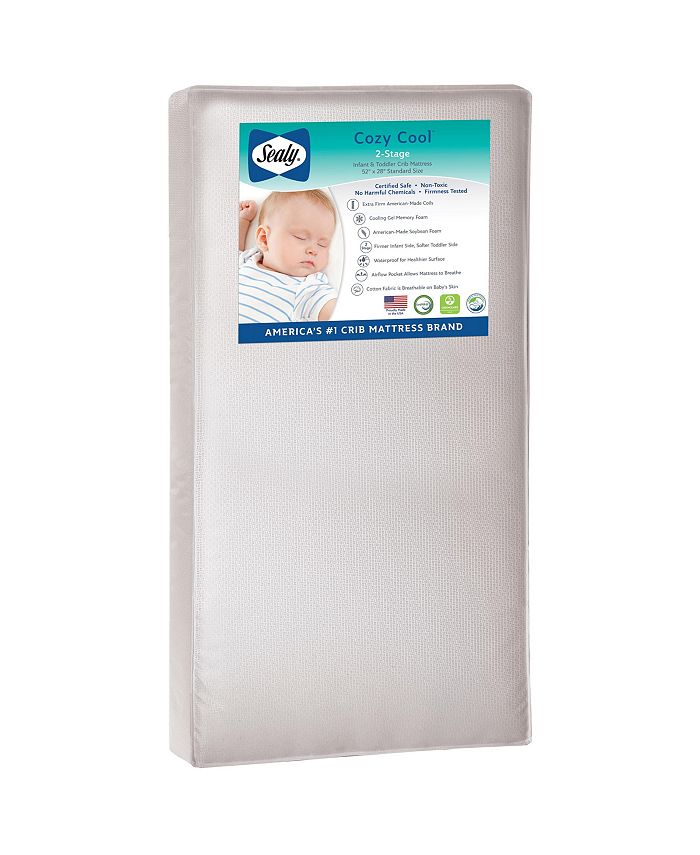 Sealy Cozy Cool Hybrid 2 Stage Coil Gel Crib Mattress Macy s