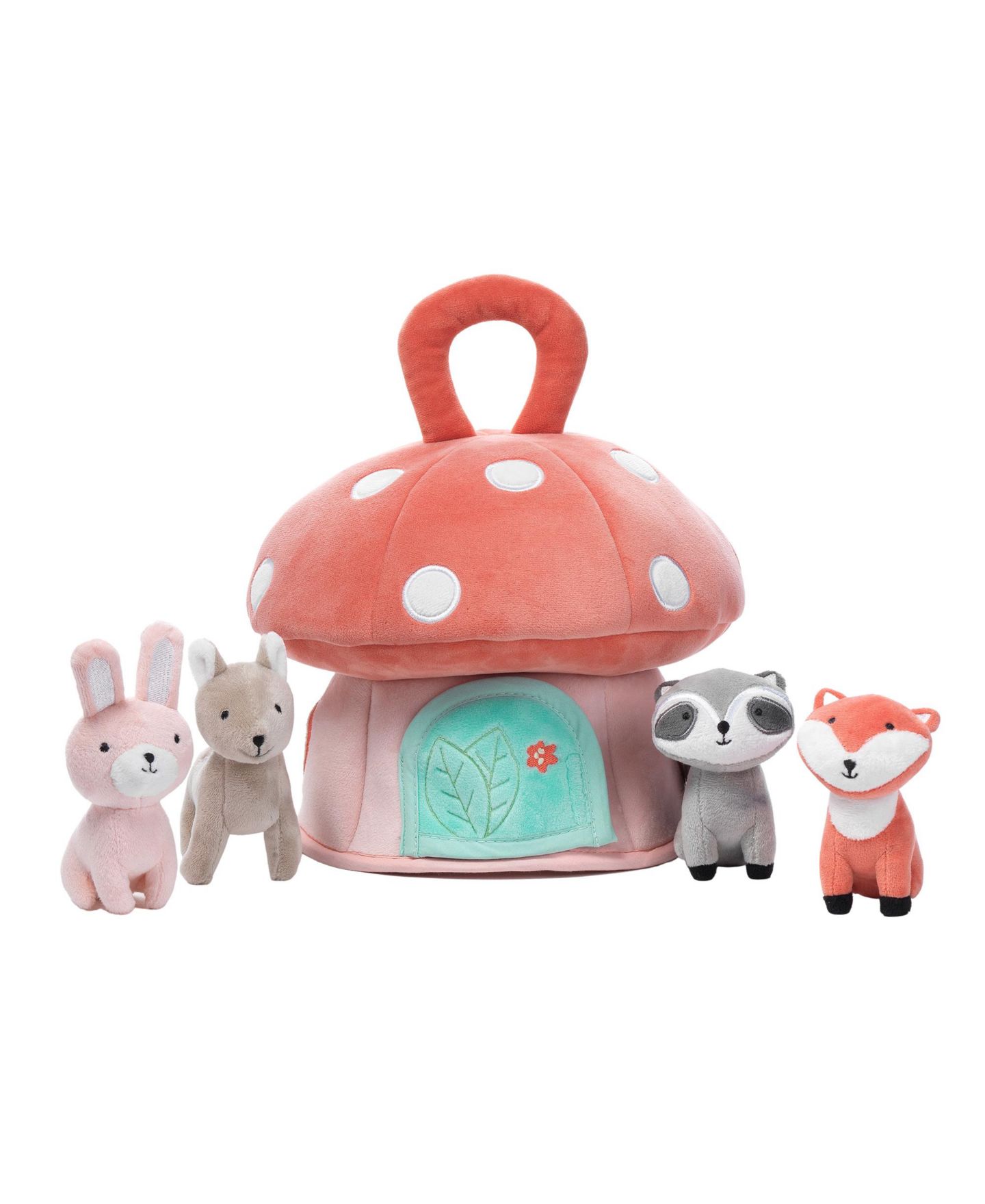 Детские мягкие игрушки Lambs & Ivy Interactive Velour Peekaboo Mushroom House 9" Plush, 5-Piece, цвет: Разноцветный — фото 5
