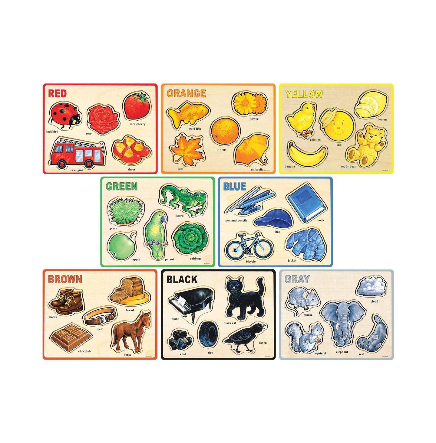 Детские игрушки Puzzleworks Basic Color and Word Puzzles - Set of 8 — фото 1