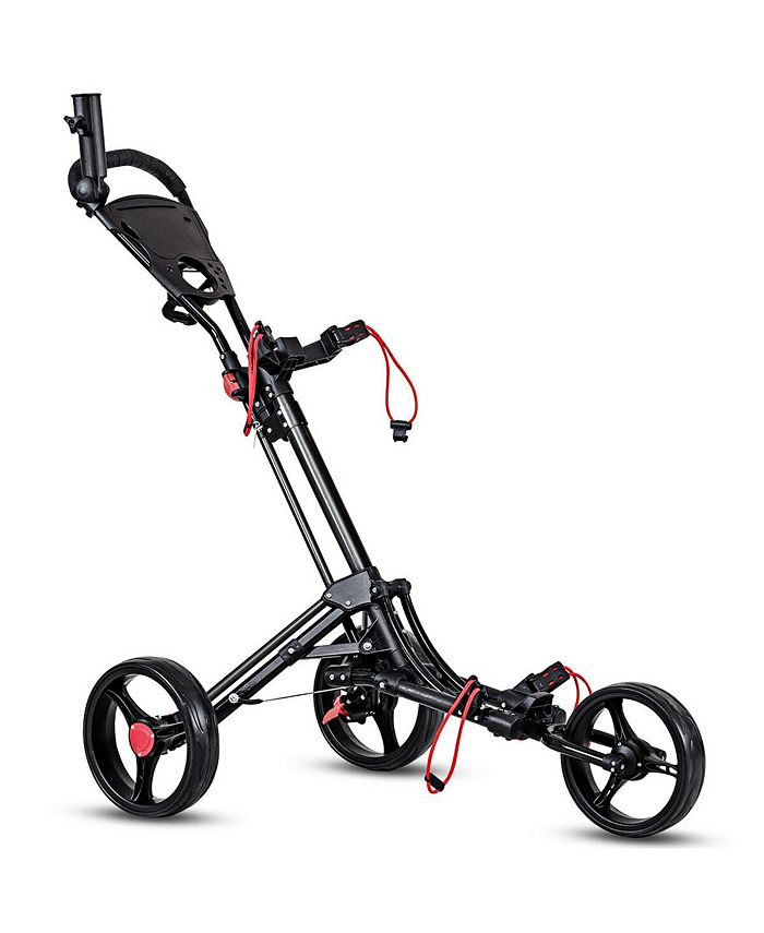 Costway Foldable 3 Wheel Steel Golf Pull Push Cart Trolley Club Macy's