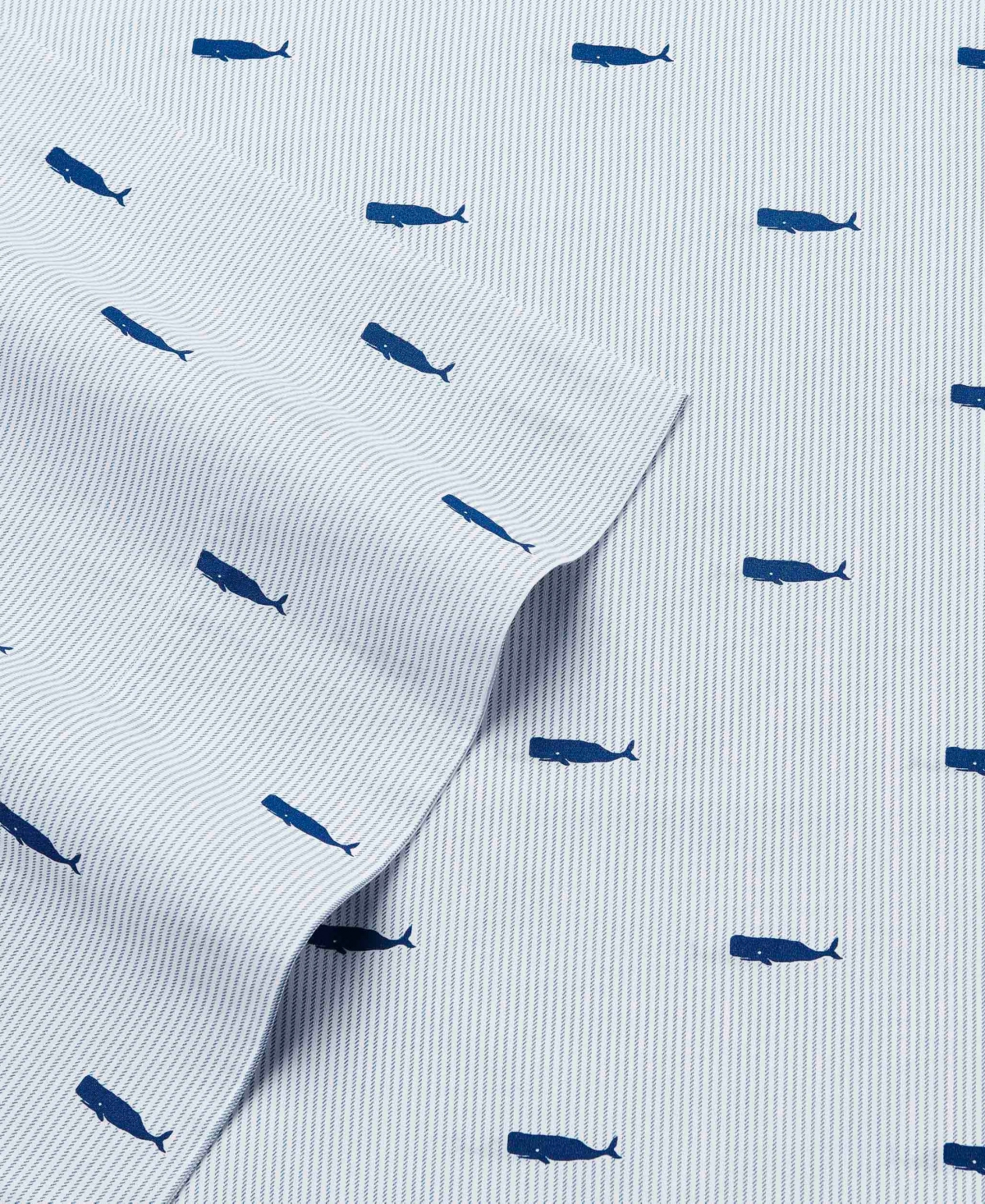 Nautica Whale Stripe Cotton Percale -Piece Sheet Set