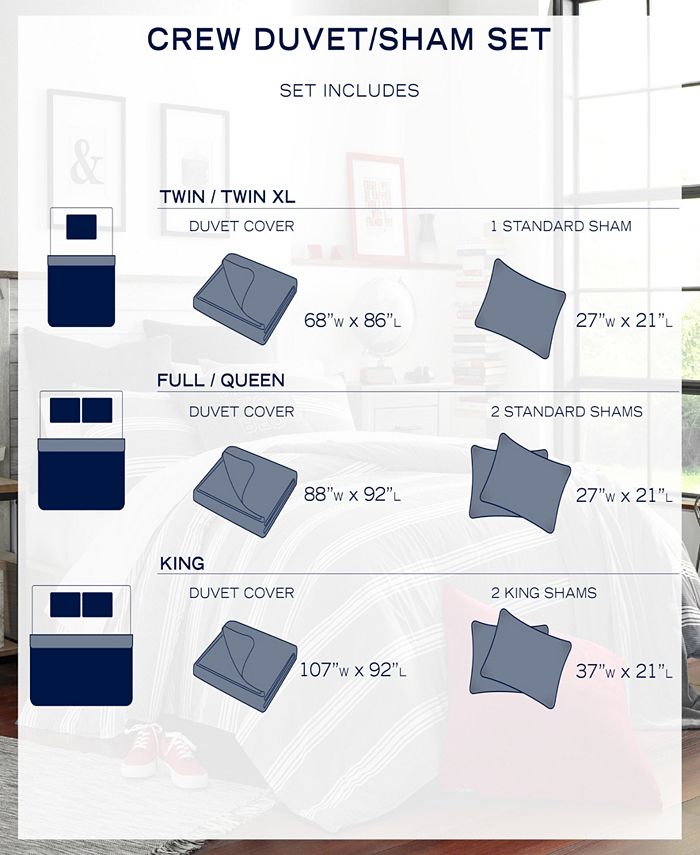 Nautica Rendon Reversible 3Piece Duvet Cover Set, King Macy's