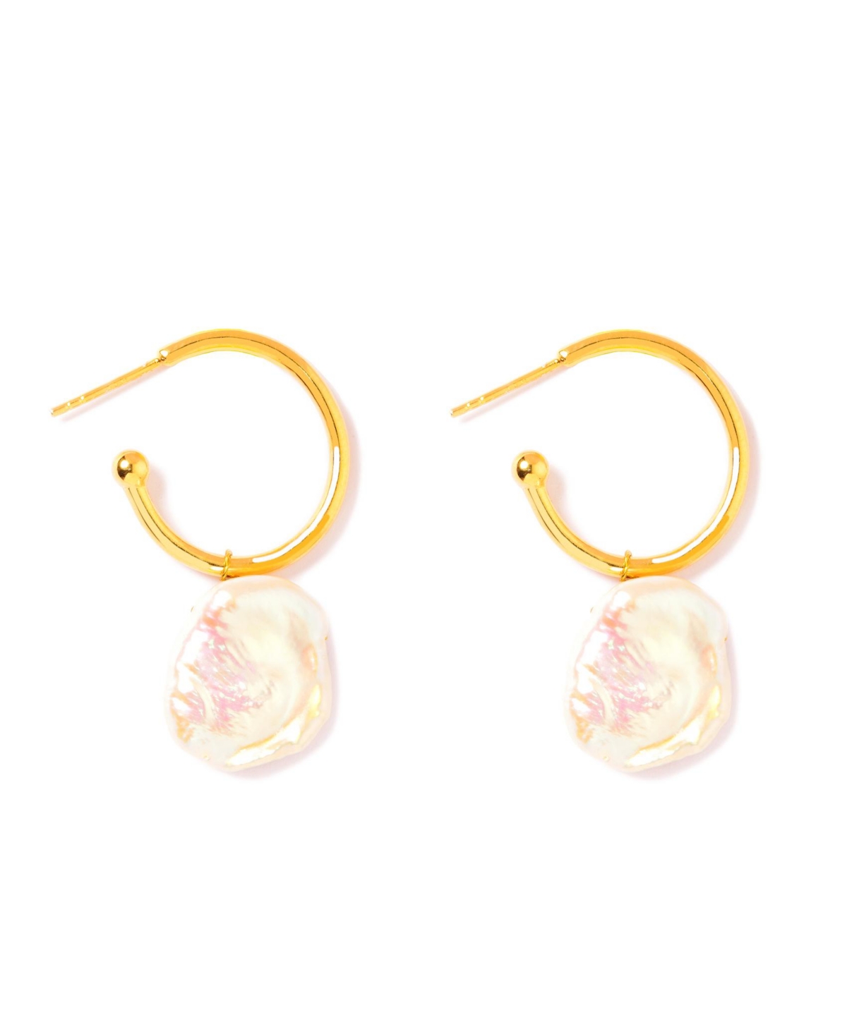 Fresh Water Potency Hoop Earrings - Gold Plated