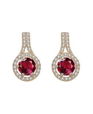 Rhodium Plated Clear Round Cubic Zirconia Drop Earrings