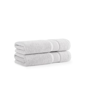 Aegean Eco-Friendly Recycled Turkish Bath Towels (2 Pack), 30x60, 600 GSM, Solid Color with Weft Woven Stripe Dobby, 50% Recycled, 50% Long-Staple Ring Spun Cotton Blend, Low-Twist, Plush, Ultra Soft
