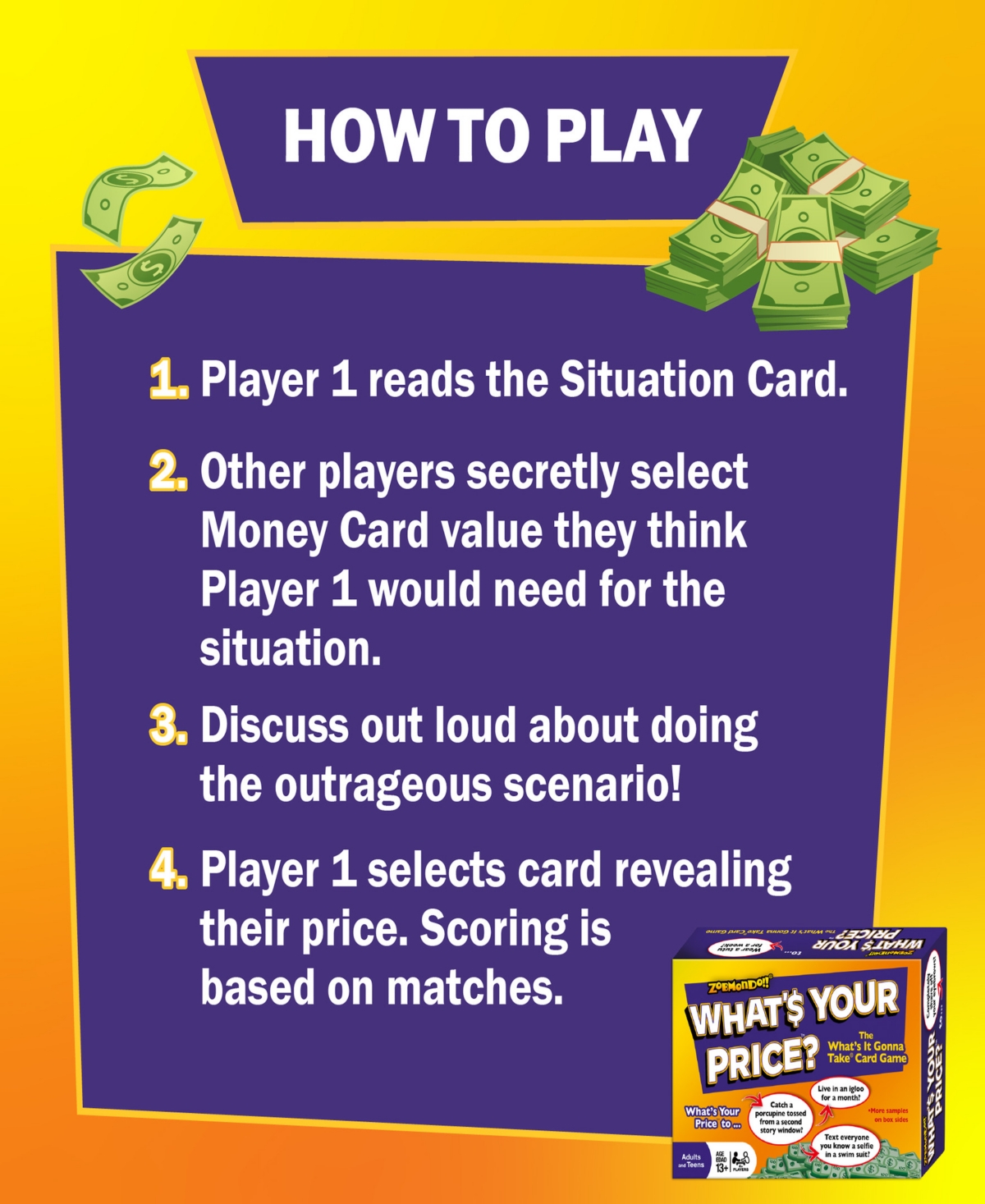 Zobmondo What's Your Price Card Game In Multi
