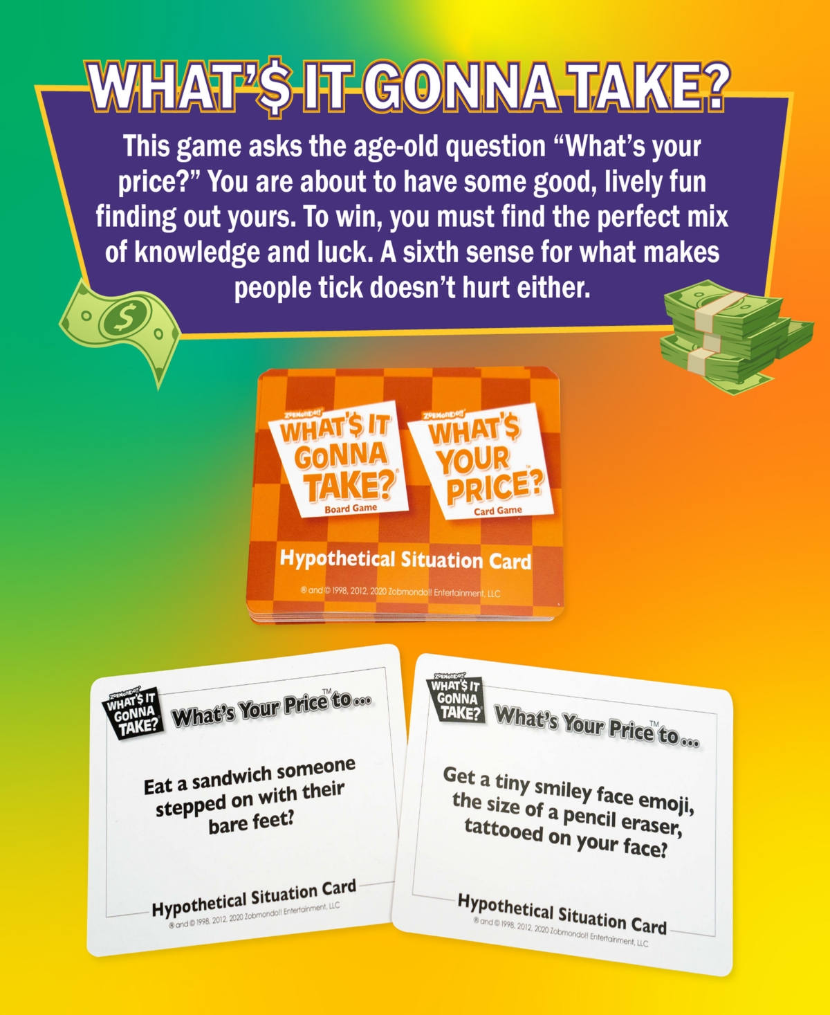 Zobmondo What's It Gonna Take Board Game Big Question And Answer Family Game In Multi