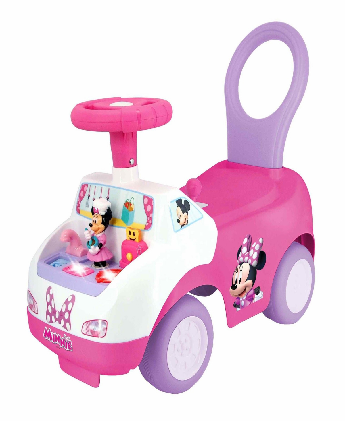 Disney Minnie Mouse Happy Kitchen Activity Ride-on Lights Sounds Foot To Floor Kids Car Push Pull In Multi