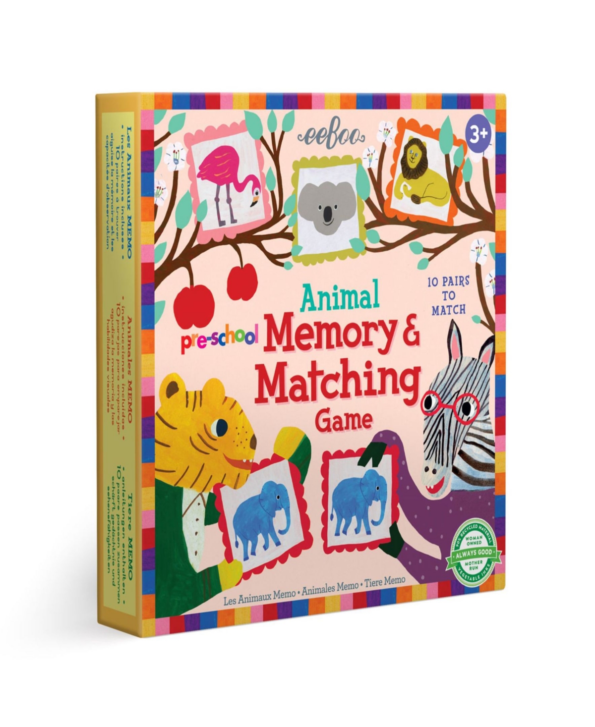 Eeboo Kids' Pre-school Animal Memory And Matching Game In Multi