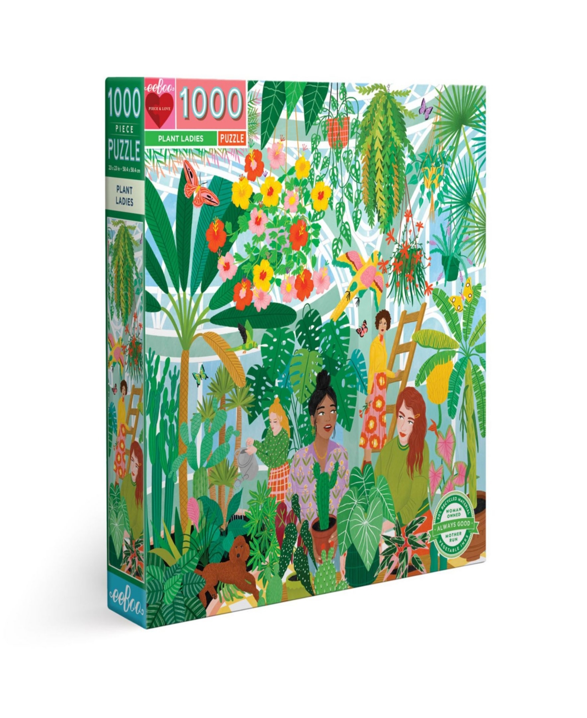 Eeboo Piece And Love Plant Ladies 1000 Piece Square Adult Jigsaw Puzzle Set In Multi