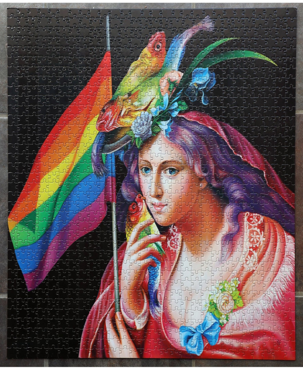 Shop Eeboo Piece And Love Liberty Rainbow 1000 Piece Square Adult Jigsaw Puzzle Set In Multi