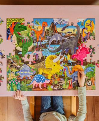 Eeboo Land of Dinosaurs 100 Piece Puzzle Set