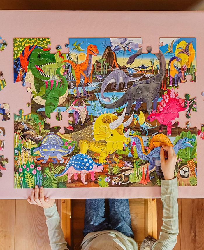 Eeboo Land of Dinosaurs 100 Piece Puzzle Set - Macy's