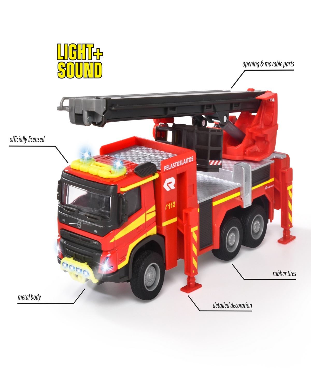 Majorette Volvo Truck Fire Engine Die-cast Light Sound Vehicle In Multi