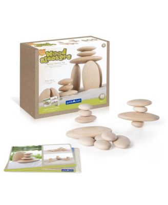 Wood Stackers River Stones - 20-Piece Wooden Balancing Set