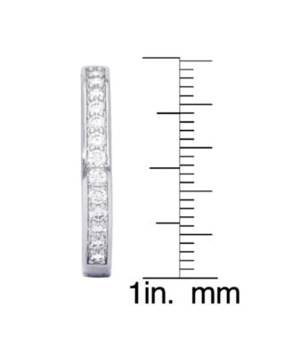 Cubic Zirconia Pave Round Hoop Earrings