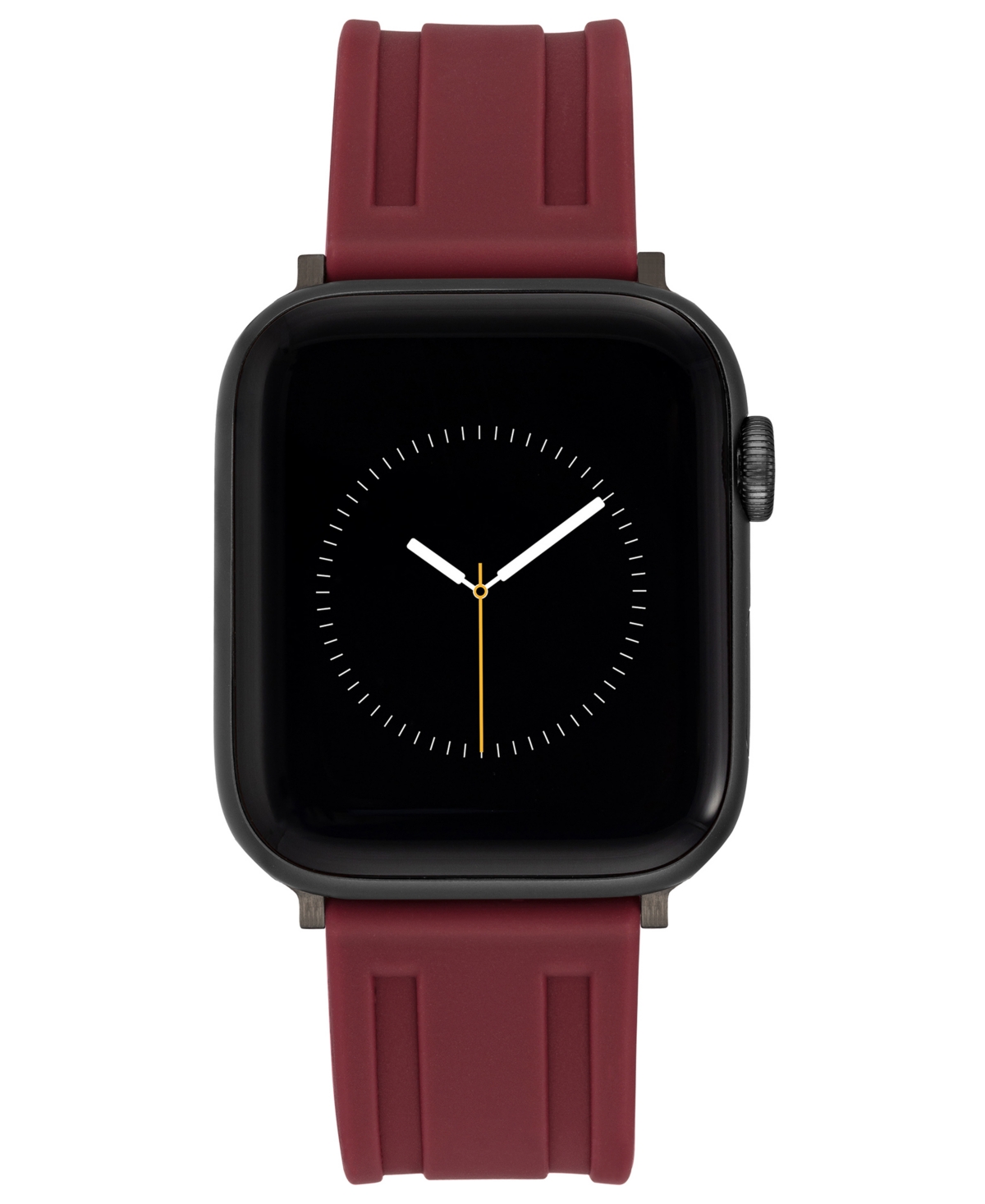 Vince Camuto Men's Burgundy Premium Silicone Band Compatible With 42/44/45/ultra/ultra 2 Apple Watch In Dark Purple
