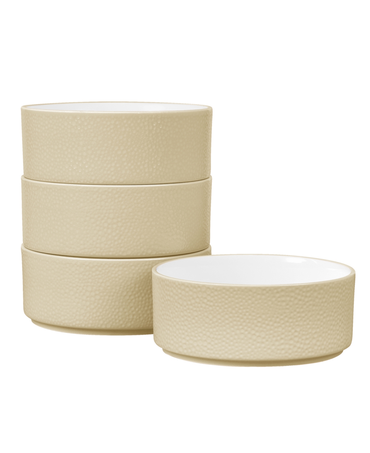 Colortex Stone Stax Ivory Cereal Bowls, Set of 4 - Ivory